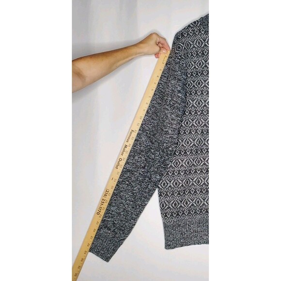 Buffalo Cardigan Jacket Men XL Gray Fair Isle Zip Flannel Lined Mock Old Money - Picture 11 of 12